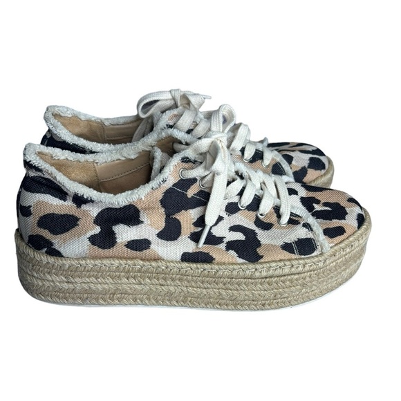 SCHUTZ LUANA CHEETAH ESPADRILLE PLATFORM SNEAKERS Size 8 - Picture 1 of 9